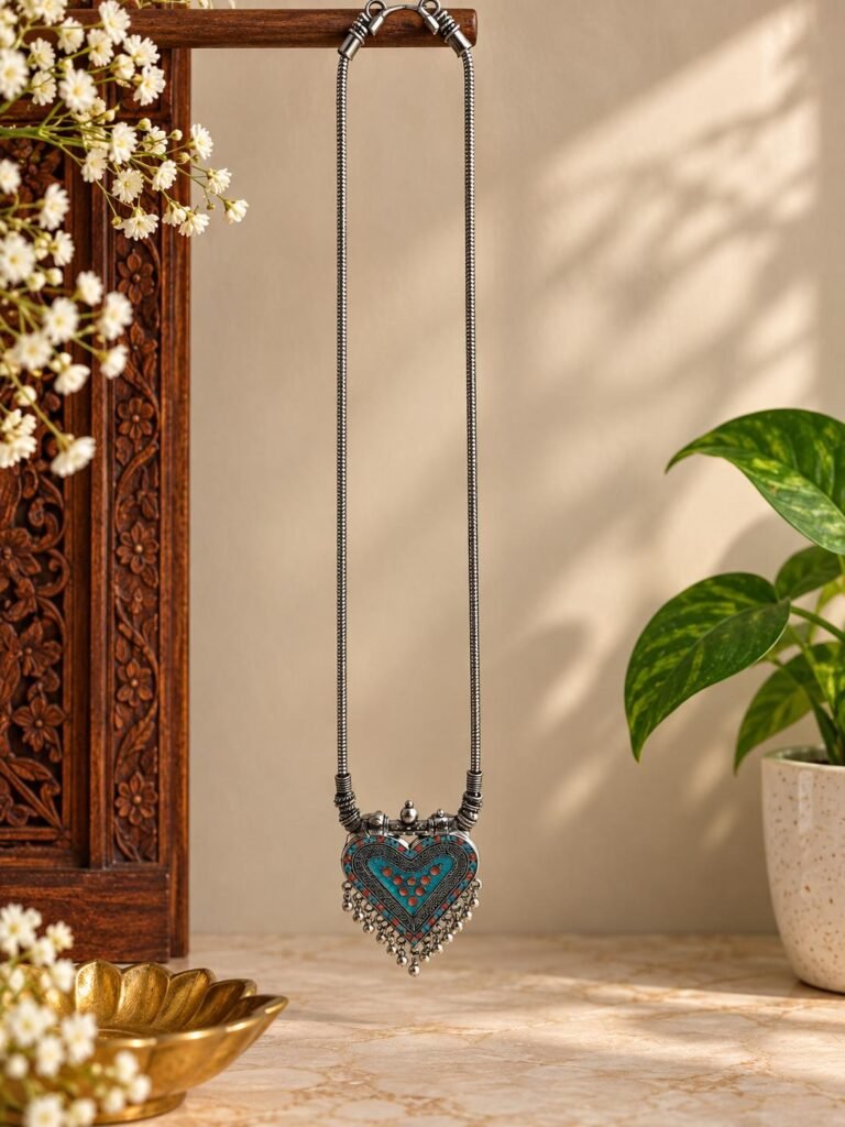 Turquoise Heart Statement Necklace