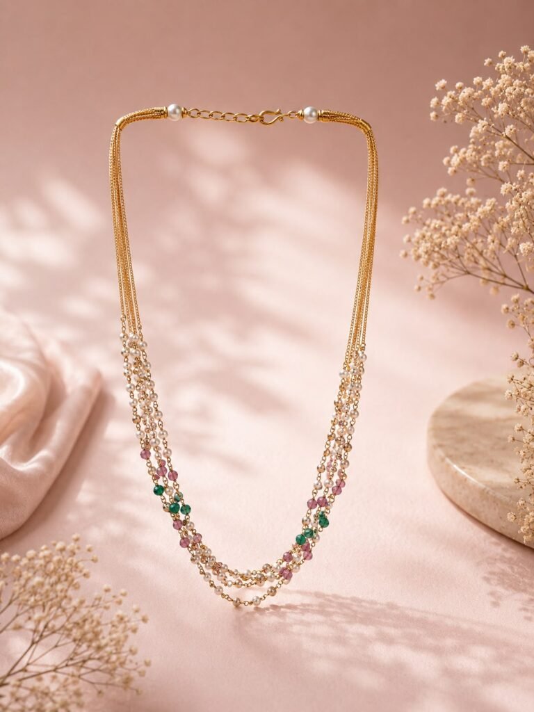 Multicolour Layered Beaded Neck Chain✨