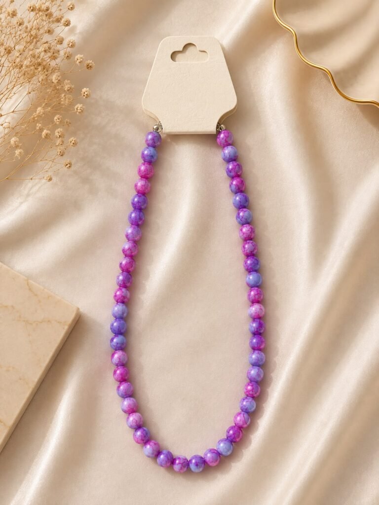 Pink & Lavender Beaded Neck Chain