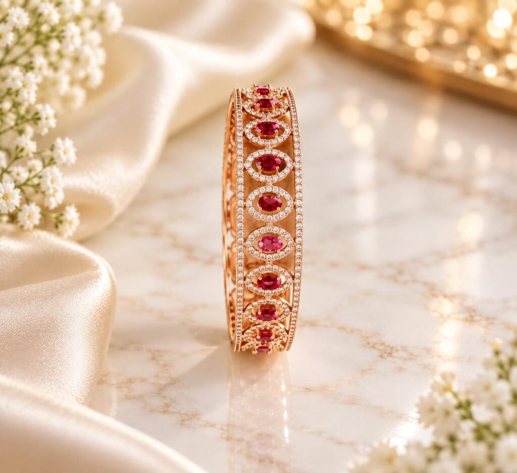 Elegent Red Crystal Openwork Bangle