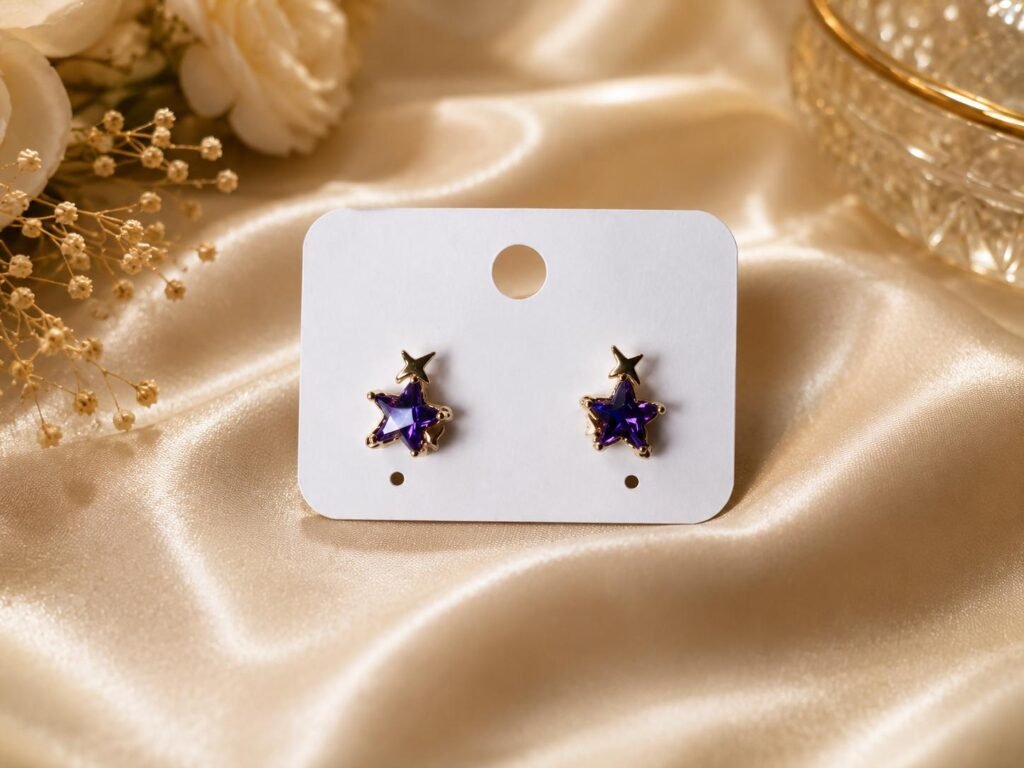 Celestial Blue Star Stud Earrings