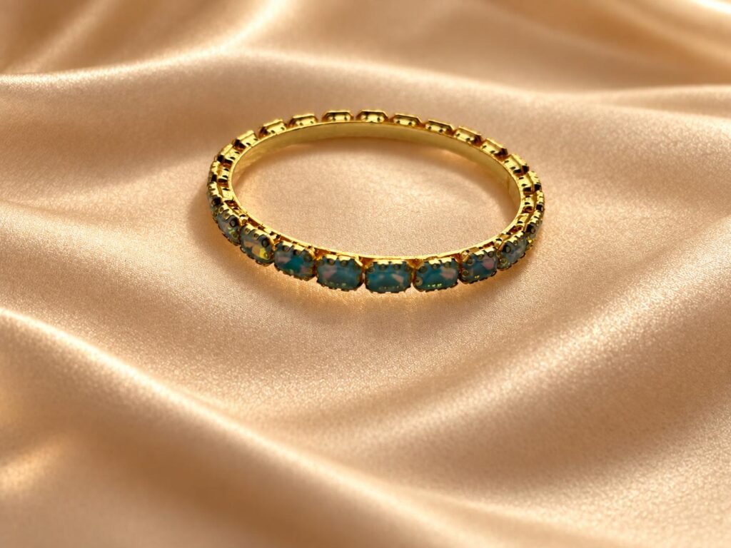 Soft blue sparkle, framed in gold Size (2 x 6)